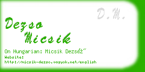 dezso micsik business card